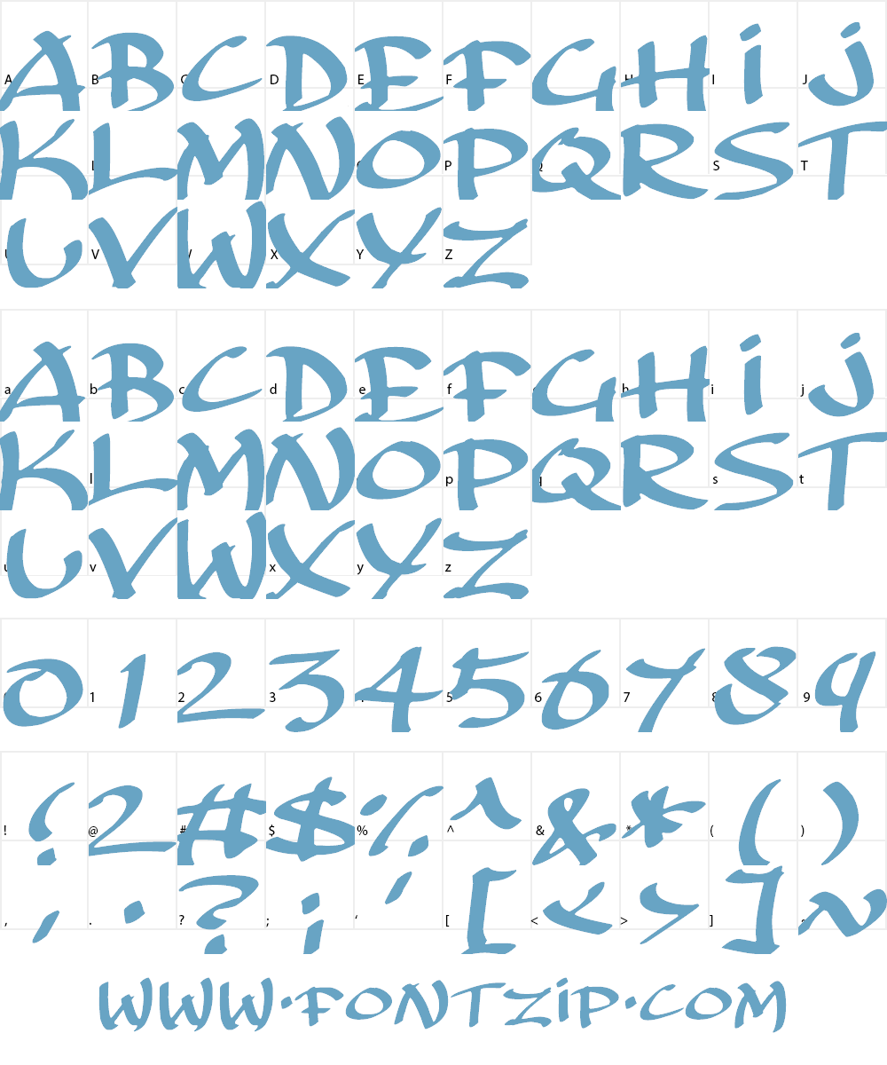 Archaic Asian Inks Font Character